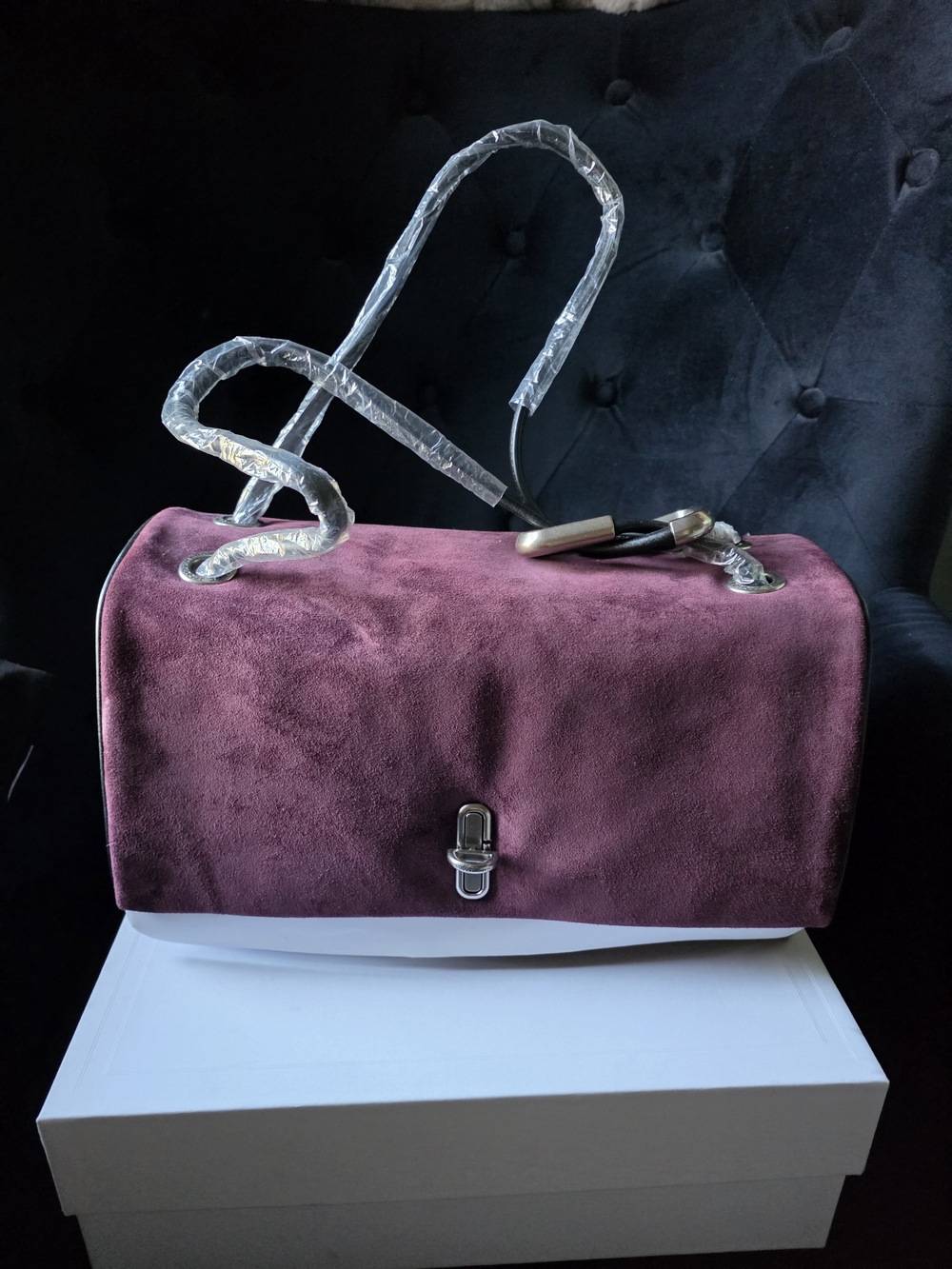 Marc Jacobs Dual Suede Shoulder Bag in Plum - New With Tags